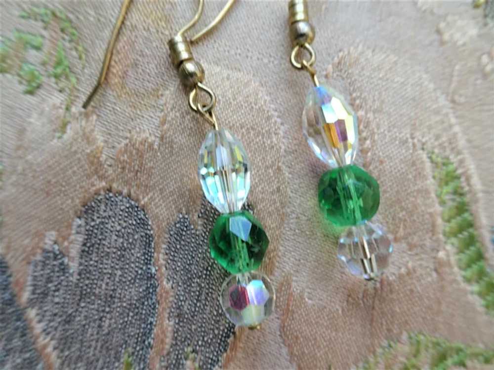 SPARKLING Vintage Crystal Glass Earrings, Lovely … - image 2
