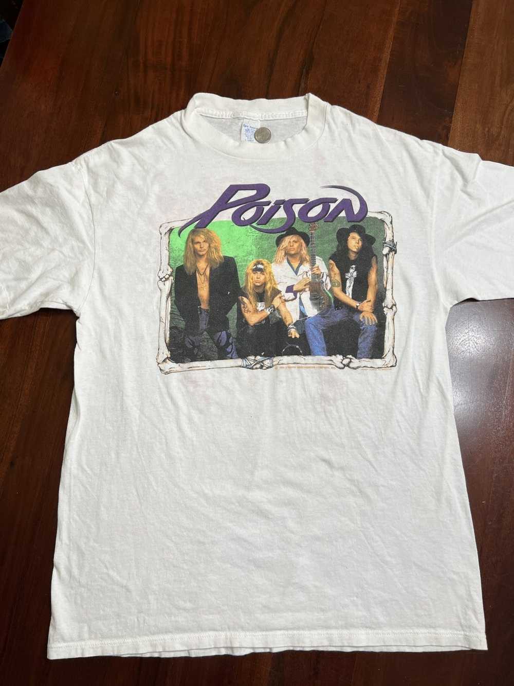 Vintage 1990 Poison Flesh and Blood tour shirt - image 1
