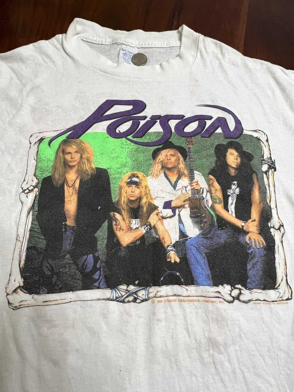 Vintage 1990 Poison Flesh and Blood tour shirt - image 3