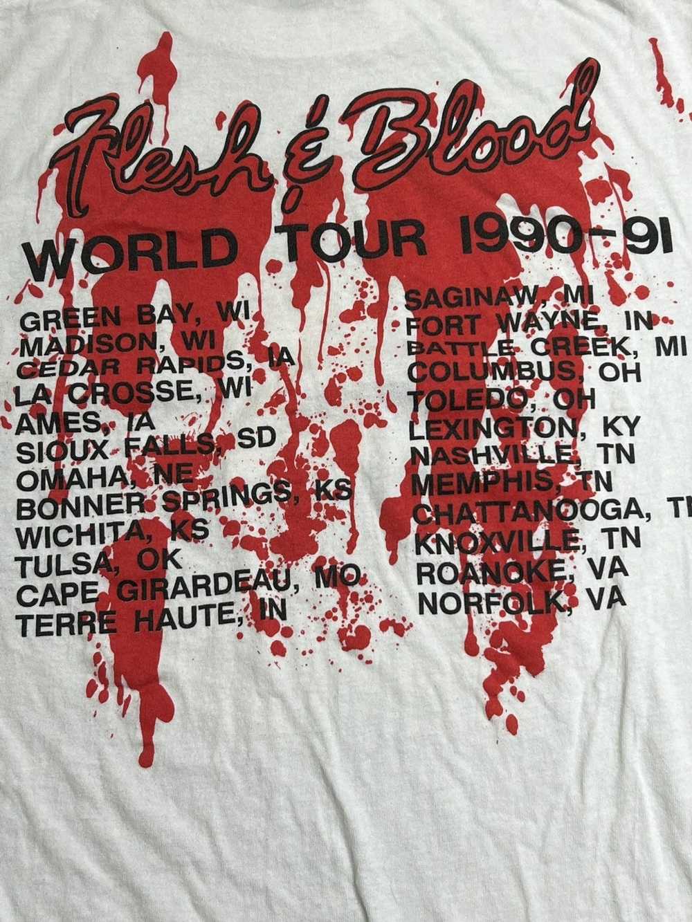 Vintage 1990 Poison Flesh and Blood tour shirt - image 6