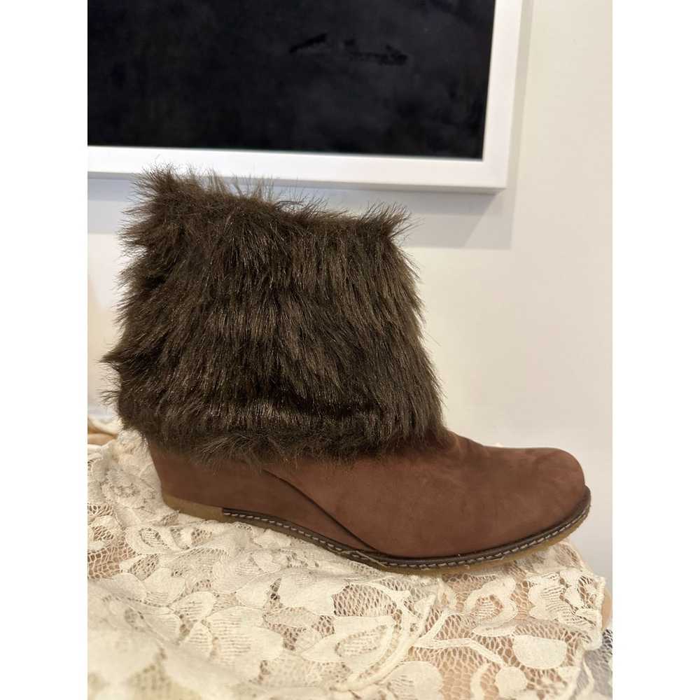 Unbrnd Eric Michael Faux Fur Brown Ankle Boot Siz… - image 1