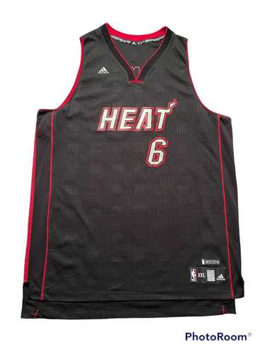 NBA Miami Heat LeBron James 6 Adidas Youth XL White Authentic Playoff Jersey