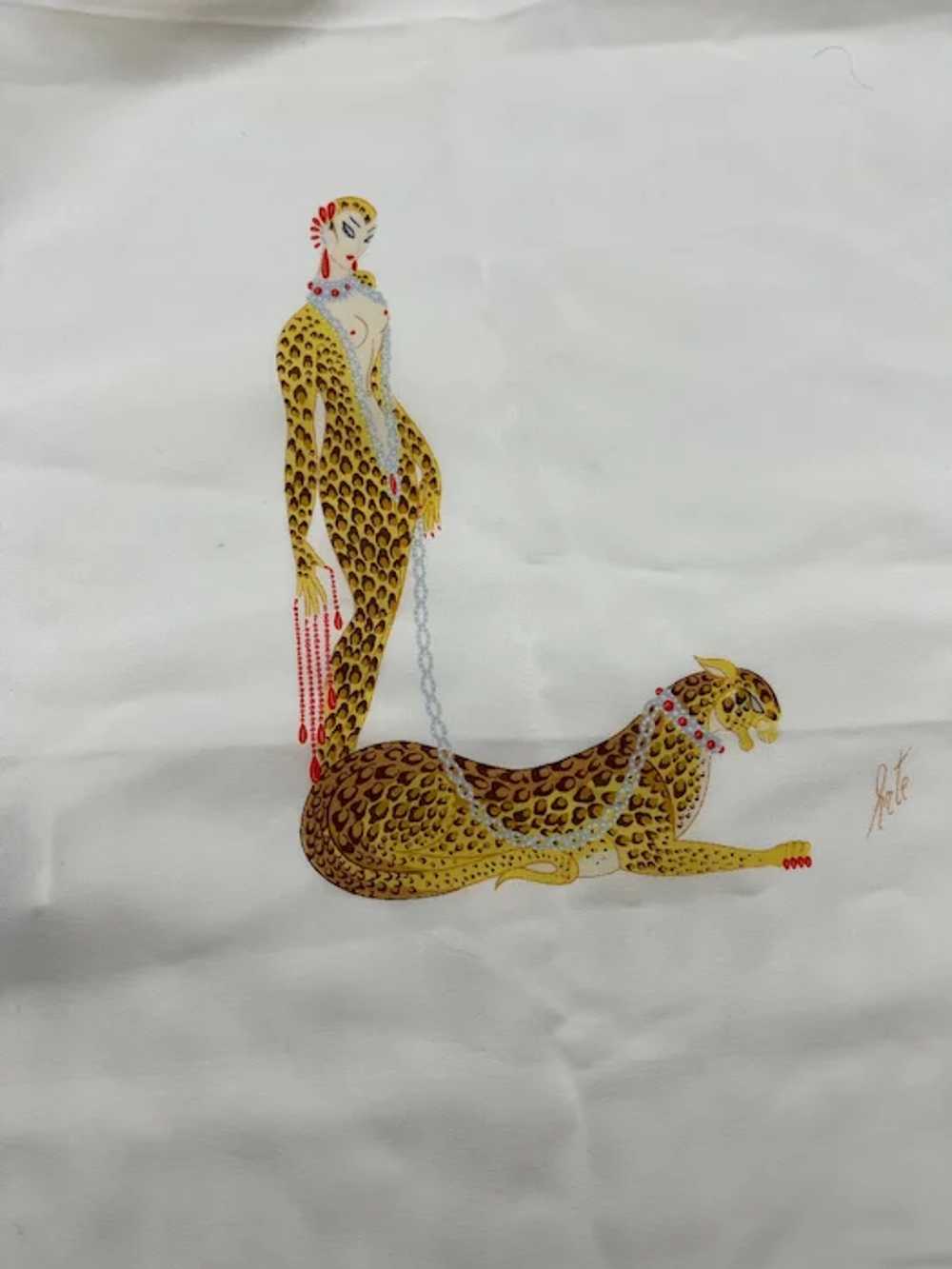 Vintage Erte Cream Cheetah silk wrap - image 2