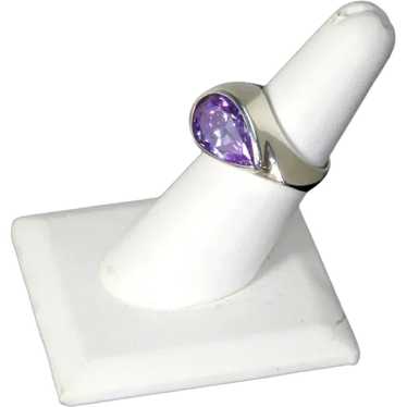 Vargas Sterling Silver and Amethyst Glass Ring – … - image 1