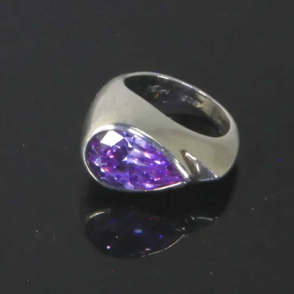 Vargas Sterling Silver and Amethyst Glass Ring – … - image 2