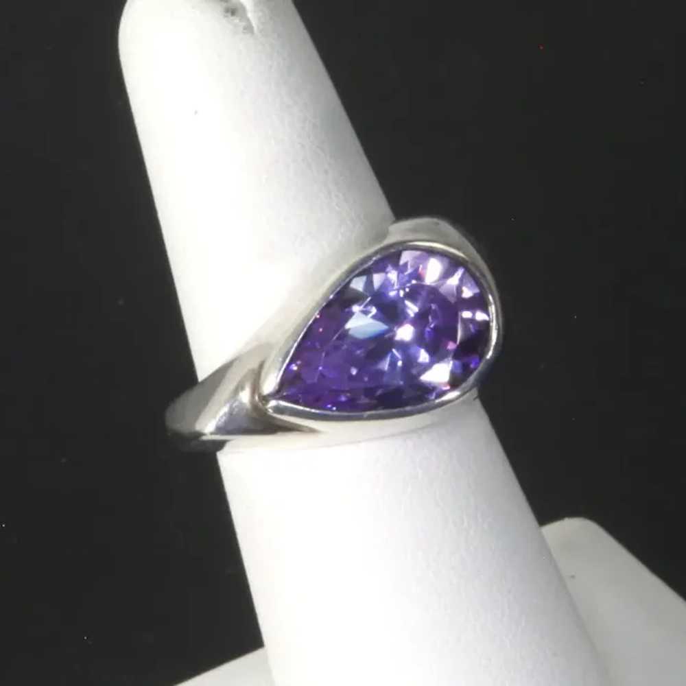 Vargas Sterling Silver and Amethyst Glass Ring – … - image 4