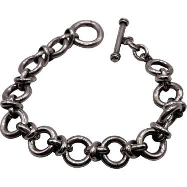Vintage Super Chunky Sterling Silver Men’s 9” Rou… - image 1