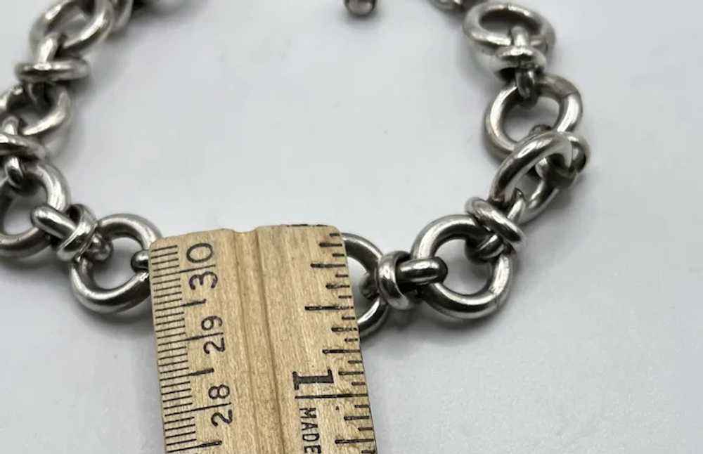 Vintage Super Chunky Sterling Silver Men’s 9” Rou… - image 4