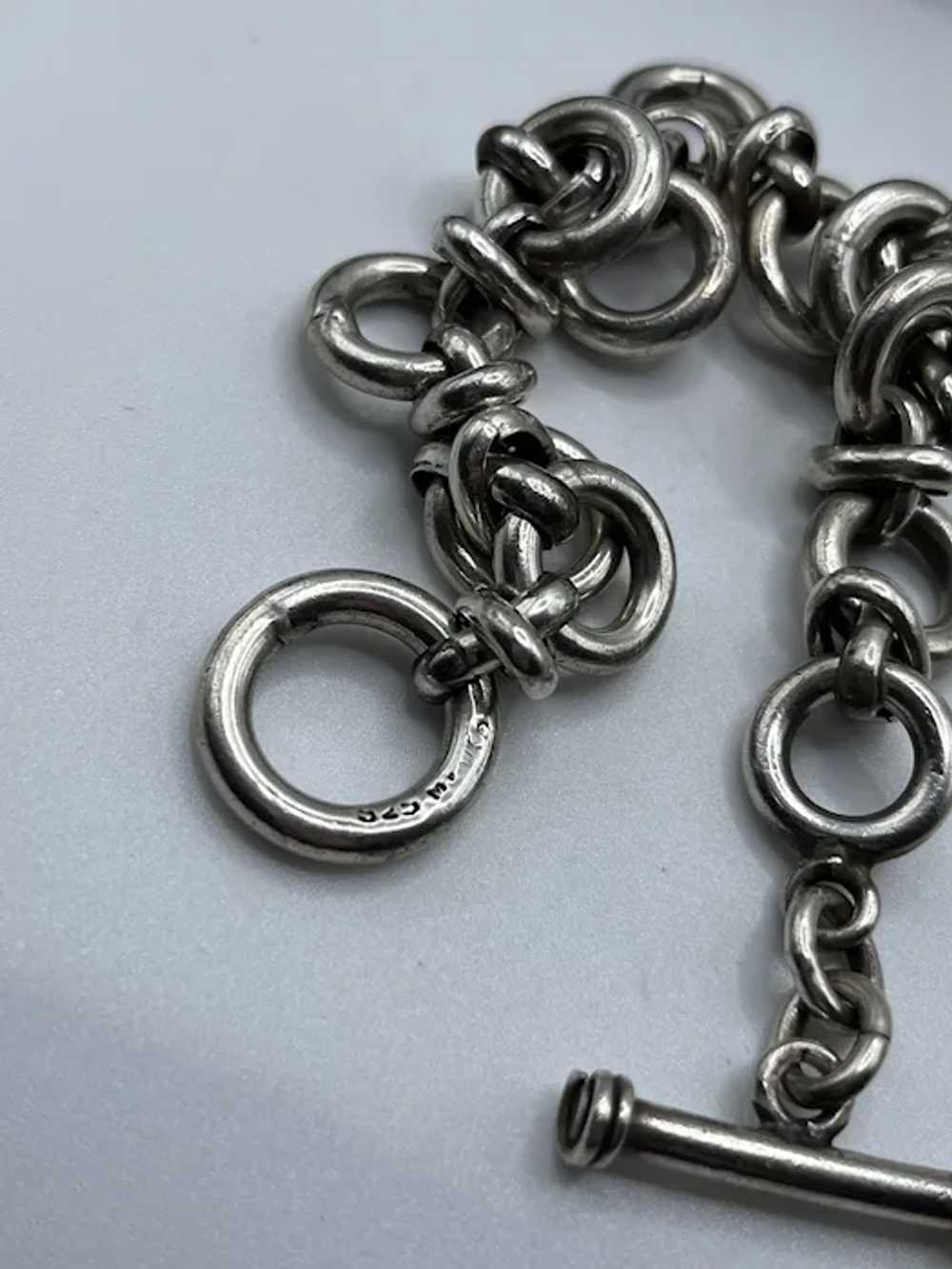 Vintage Super Chunky Sterling Silver Men’s 9” Rou… - image 5