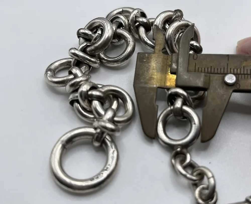 Vintage Super Chunky Sterling Silver Men’s 9” Rou… - image 6