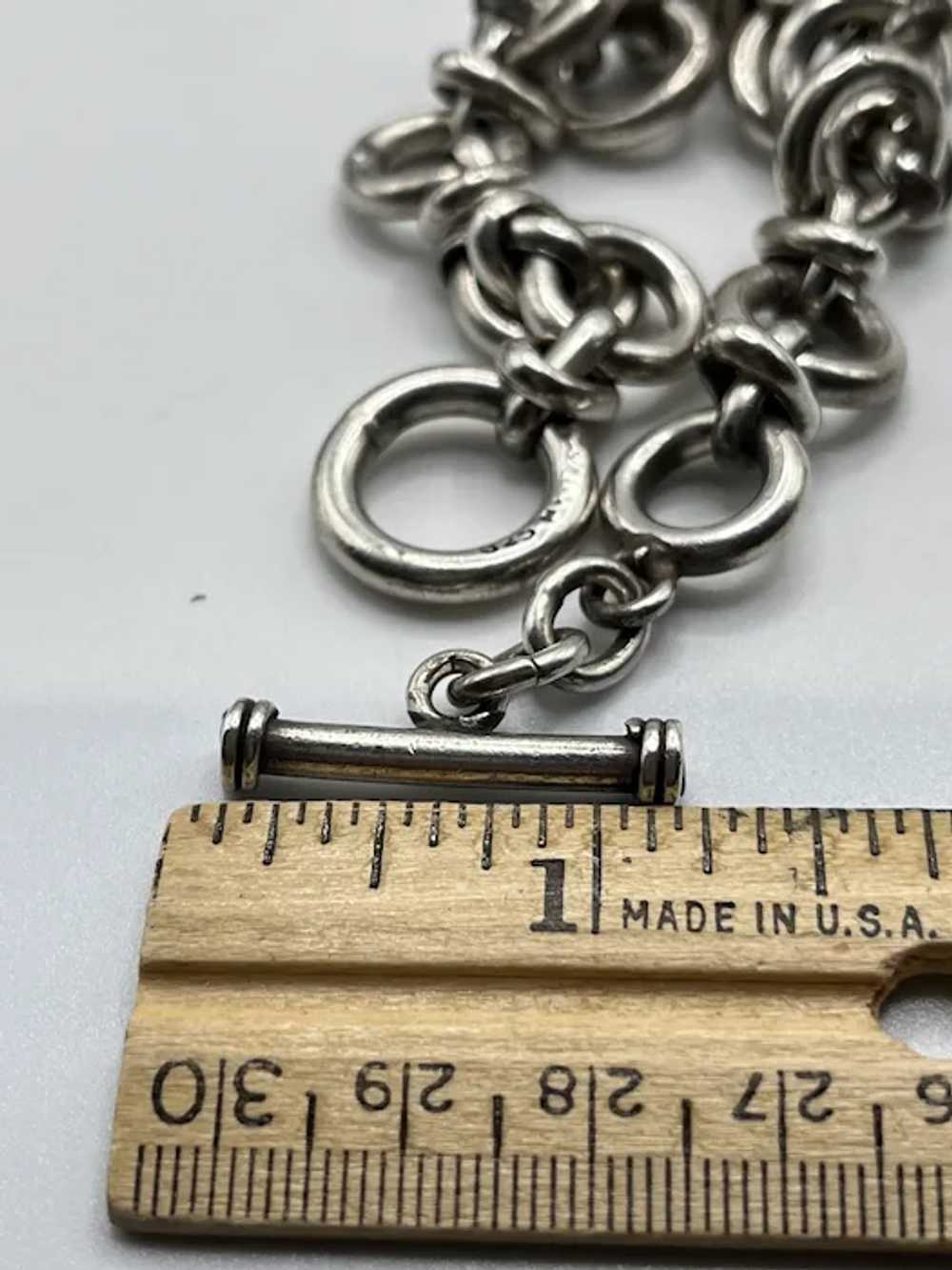 Vintage Super Chunky Sterling Silver Men’s 9” Rou… - image 7