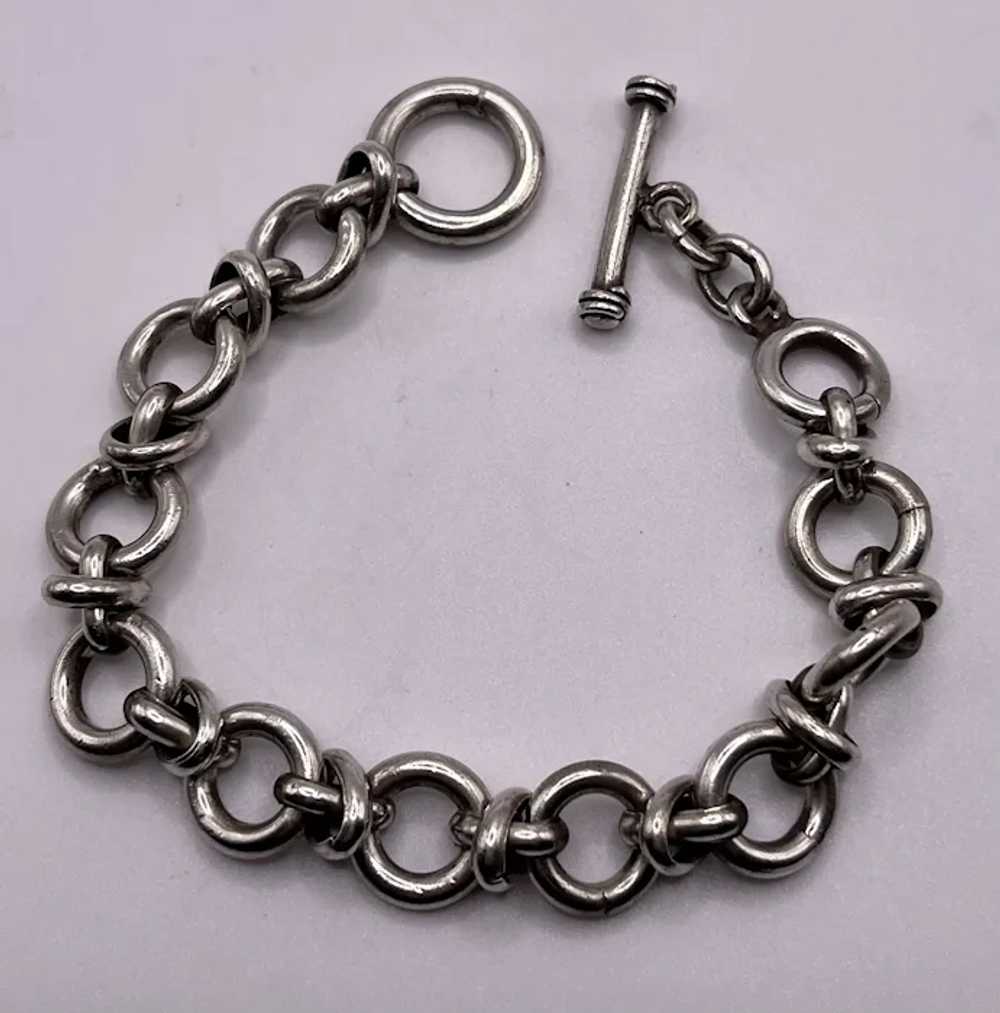 Vintage Super Chunky Sterling Silver Men’s 9” Rou… - image 9
