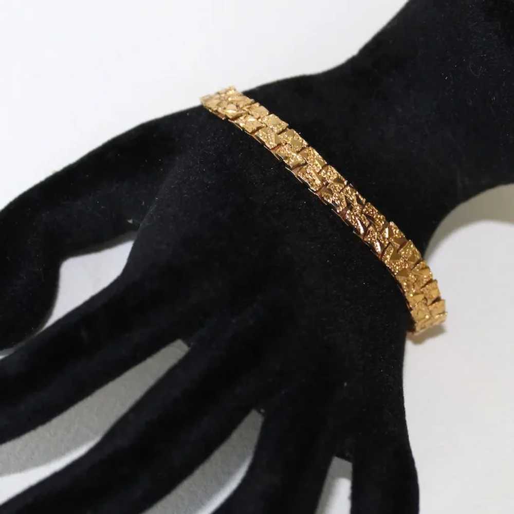 Bracelet Reversible Fancy Gold Tone Links - image 2