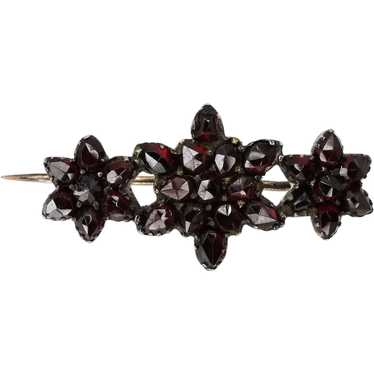 Antique 1880s Late Victorian Rose Cut Garnet and … - image 1