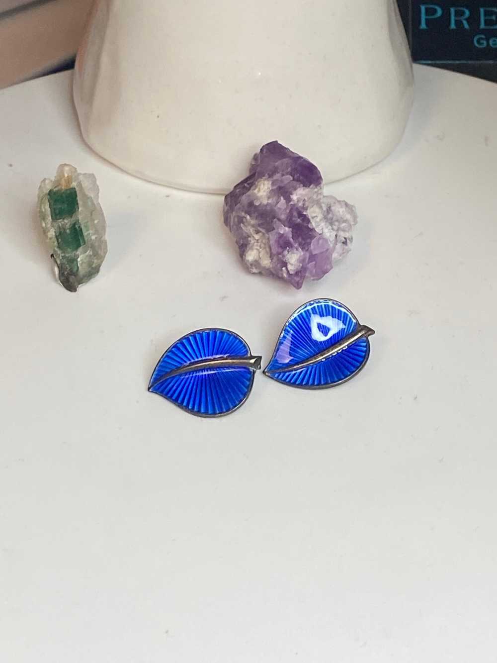 Vivid electric blue earrings by Albert Scharning … - image 4
