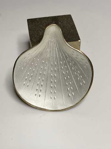 Mid century enamel and silver brooch by Finn Jense