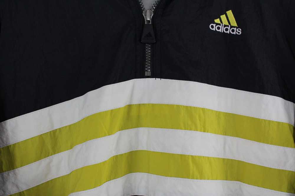 Vintage 1980s Adidas Centre Stripes White & Yello… - image 2