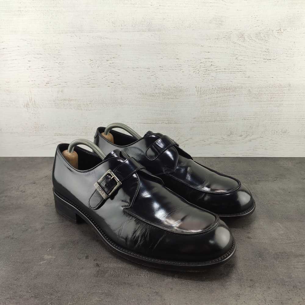 Hugo Boss Boss black leather monk strap shoes Sz … - image 4