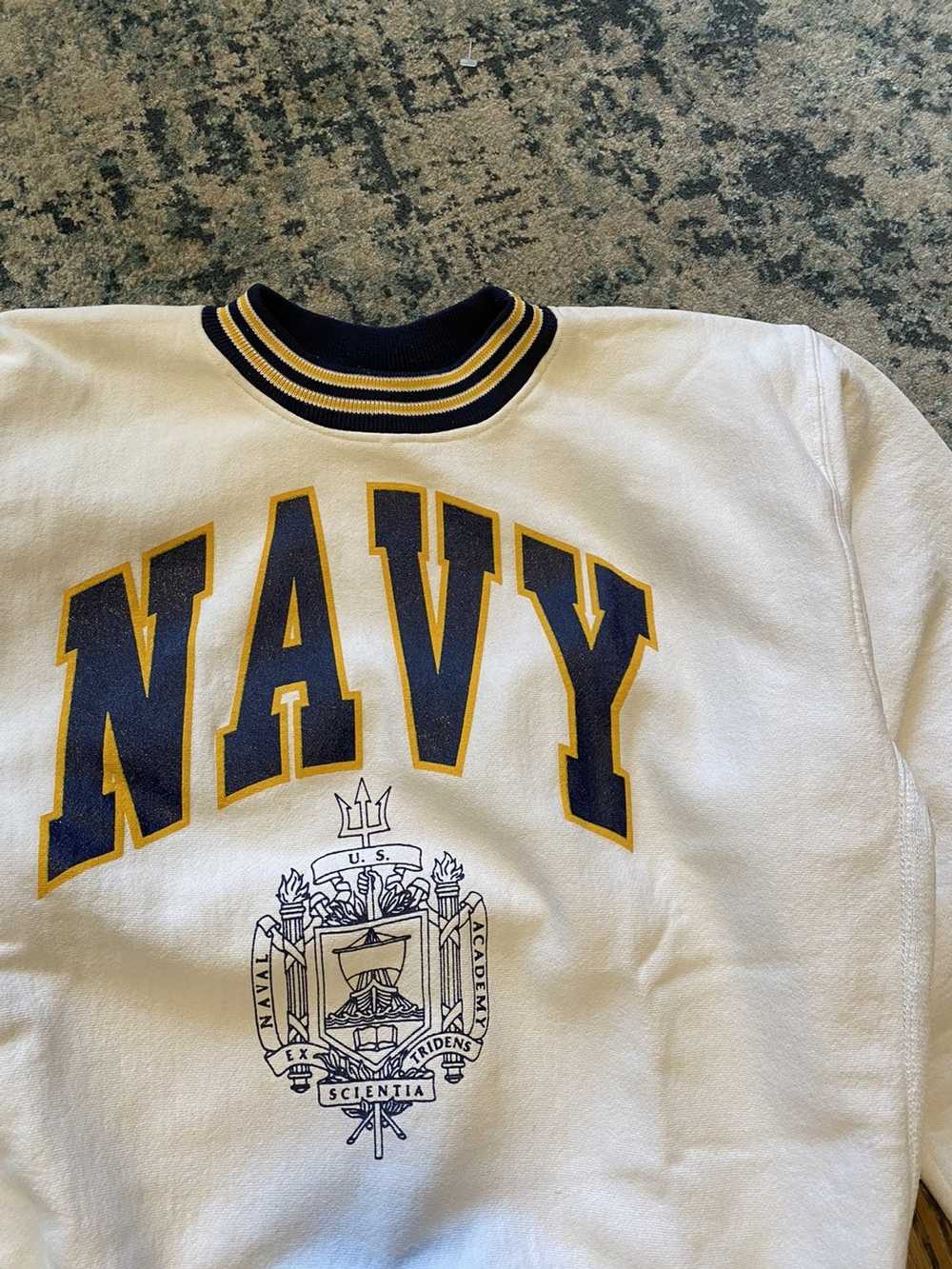 Collegiate × Military × Vintage 90s Vintage Navy … - image 2