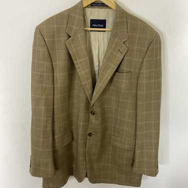 Nautica Nautica Men 44L Wool Check Blazer Sports … - image 1