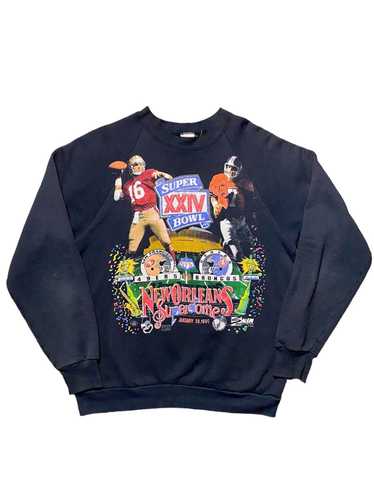 80s 49ers vs Broncos Super Bowl XXIV NFL Sweatshirt Extra Large