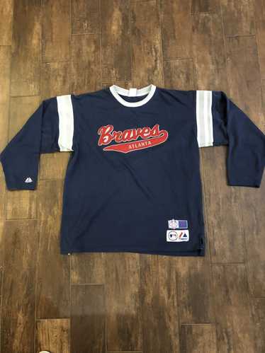 ATLANTA BRAVES 1970s THROWBACK COOPERSTOWN BLUE JERSEY NEW W TAGS