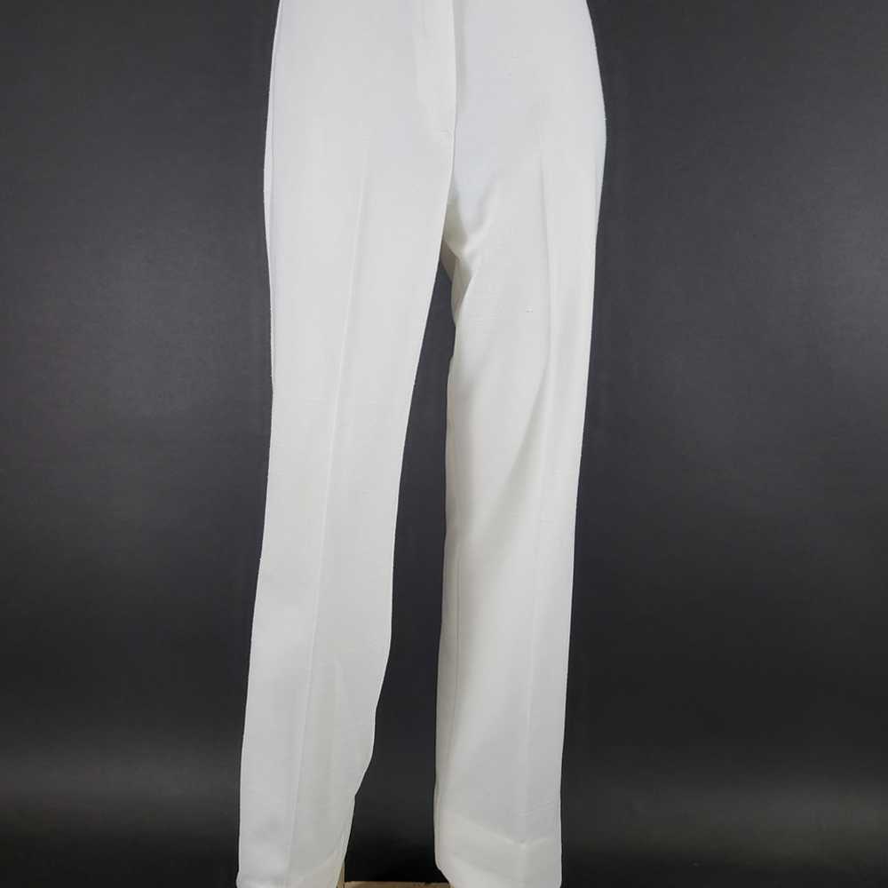 70s White High Rise Double Knit Pants - image 2