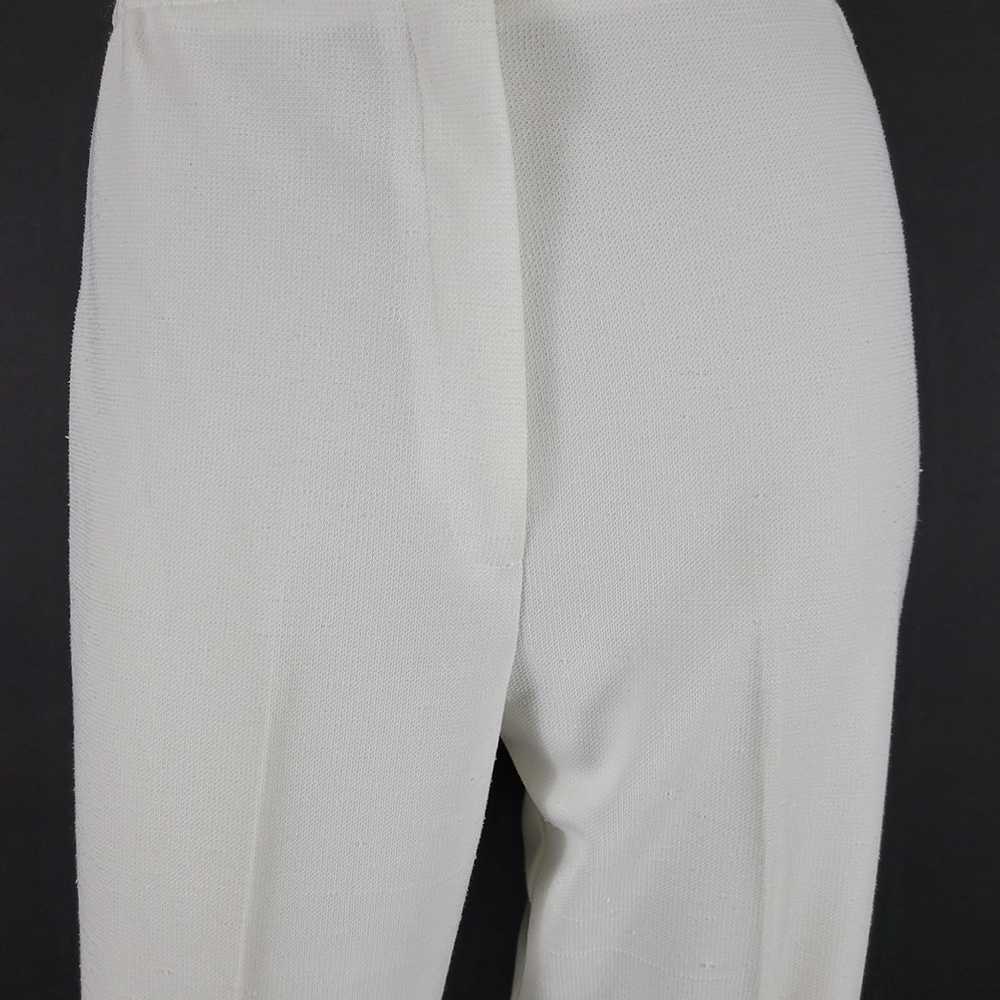 70s White High Rise Double Knit Pants - image 3