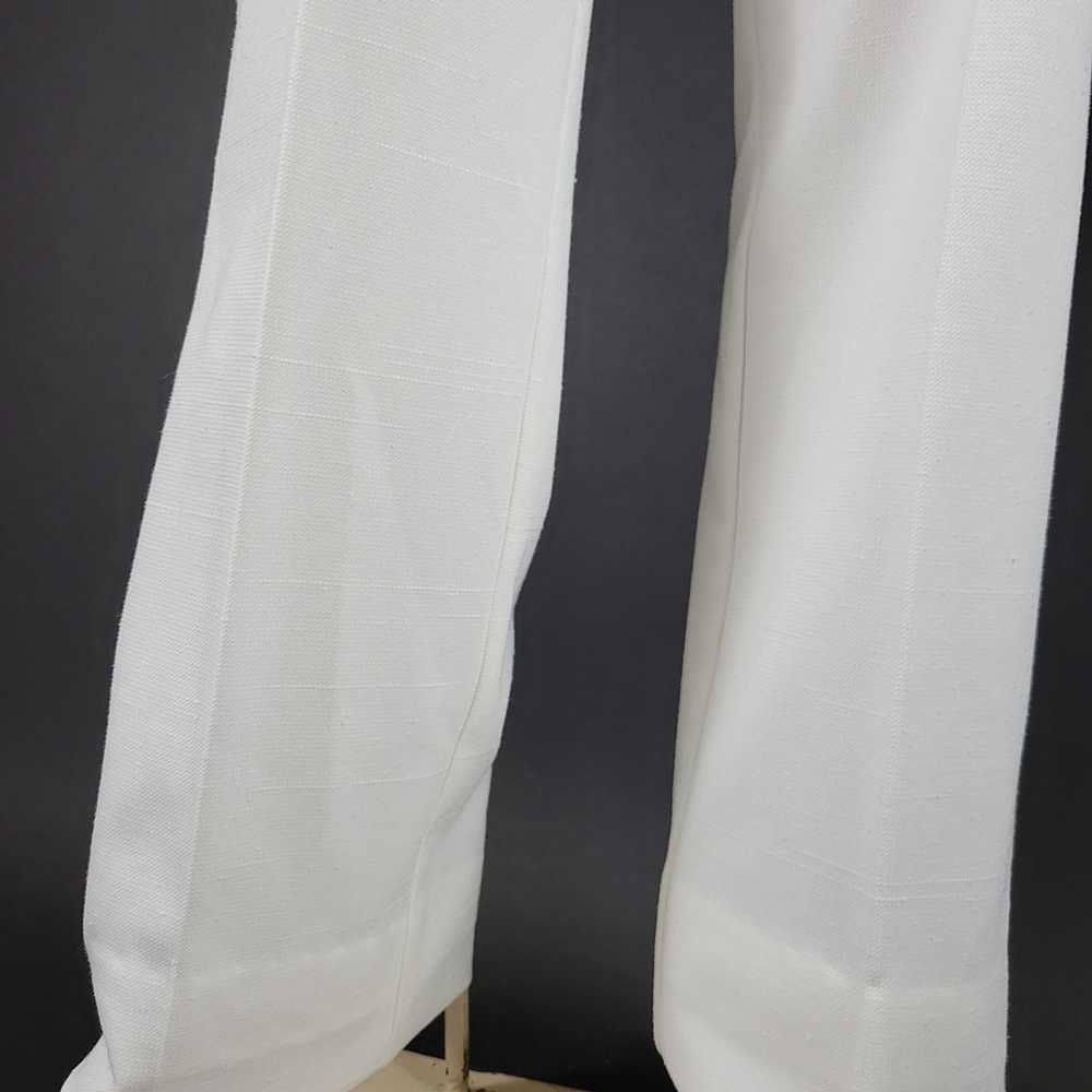 70s White High Rise Double Knit Pants - image 8