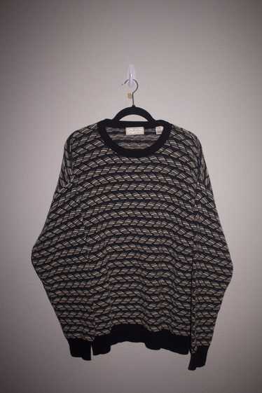 Vintage 90s Italian Hand-Knit Herringbone Sweater