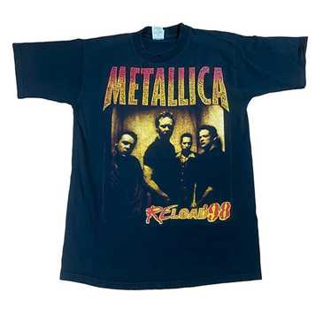 OldSchoolZone Vintage 1997 Metallica Reload Football Jersey Tour Concert Promo Album L Size Rare 90s Polo Shirt