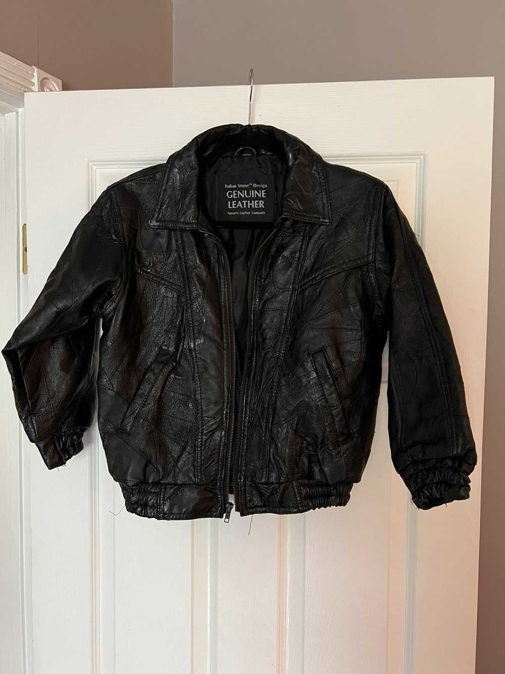 Vintage Shrunken Style Leather Jacket - Gem