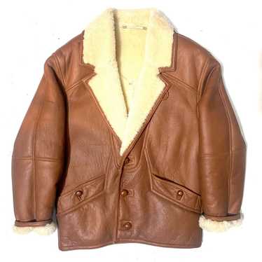Vintage Tan leather shearling coat, finest qualit… - image 1
