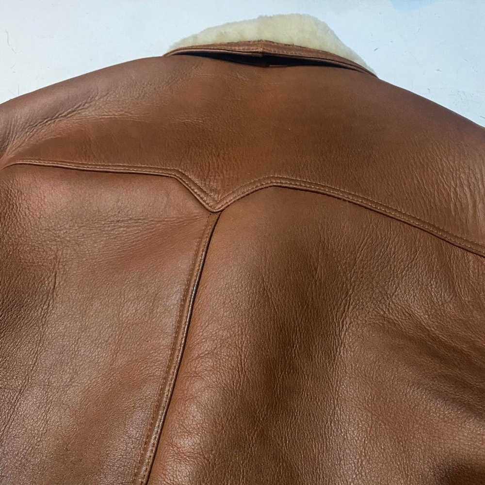 Vintage Tan leather shearling coat, finest qualit… - image 5