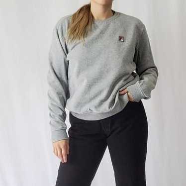 Fila Y2K Fila Gray Crewneck Pullover Sweatshirt - 