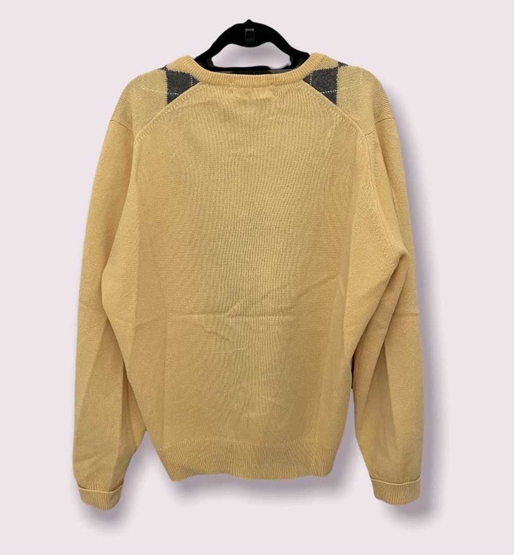Burberry Vintage yellow Burberry argyle sweater s… - image 4