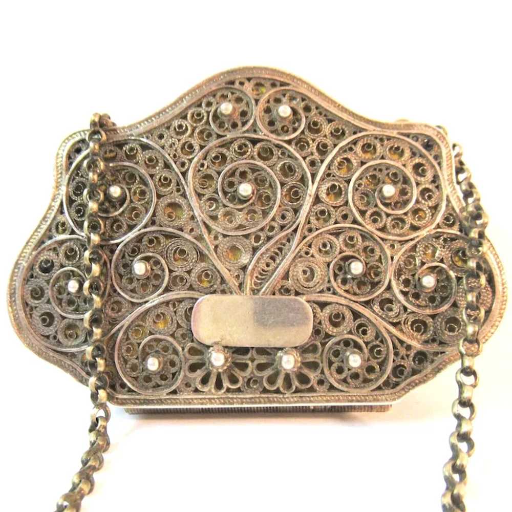 Antique Coin Purse Fine Ornate Filigree Work on B… - image 2