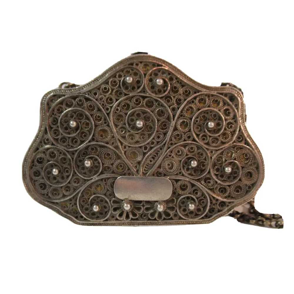 Antique Coin Purse Fine Ornate Filigree Work on B… - image 3