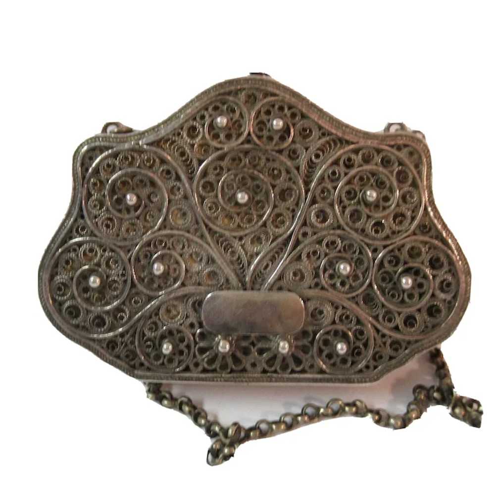 Antique Coin Purse Fine Ornate Filigree Work on B… - image 4