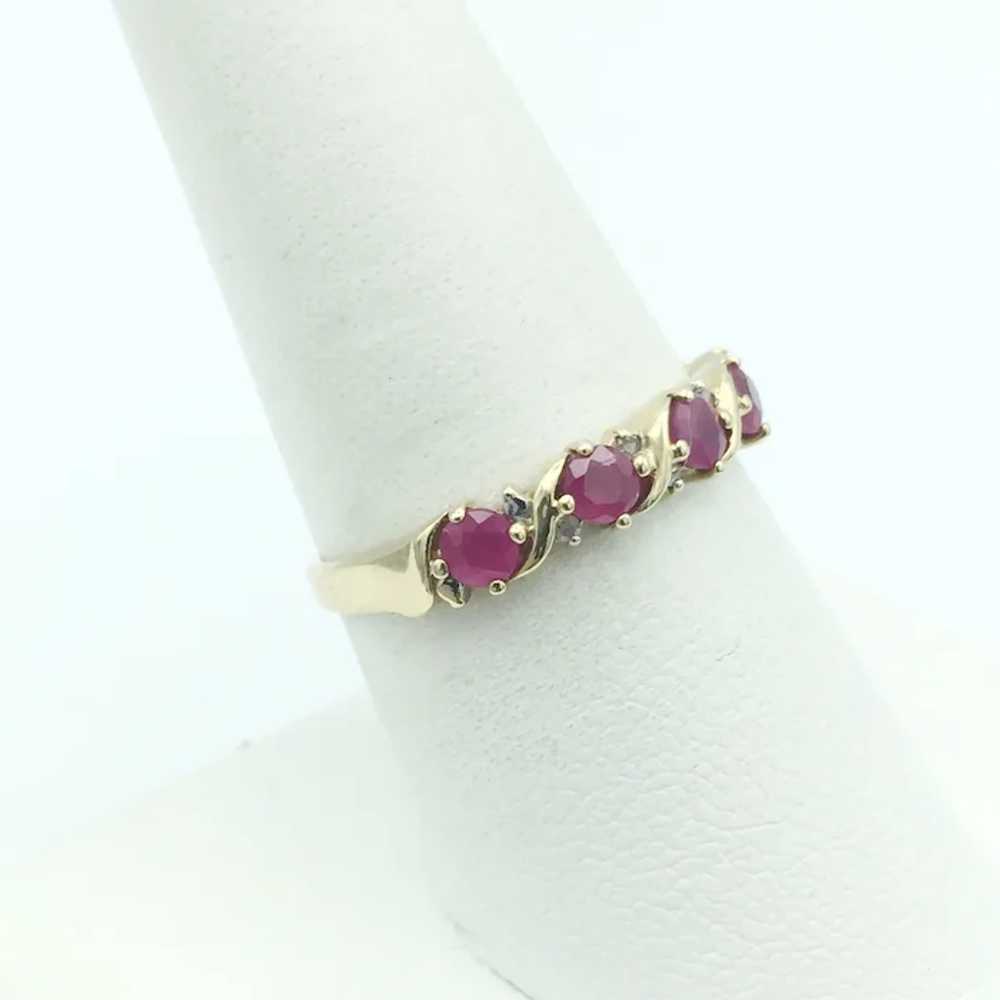 10K Ruby and Diamond Ring - image 3