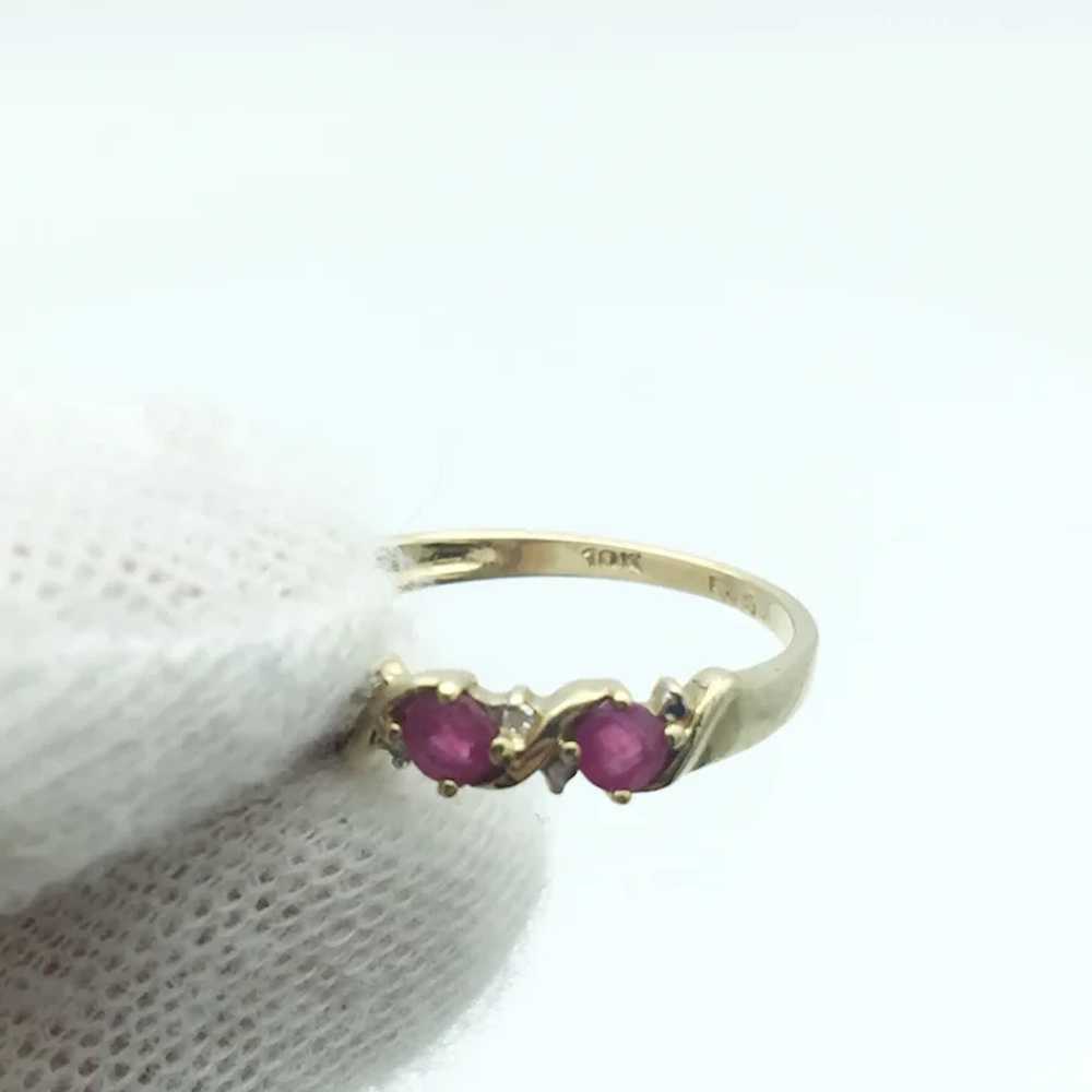 10K Ruby and Diamond Ring - image 4