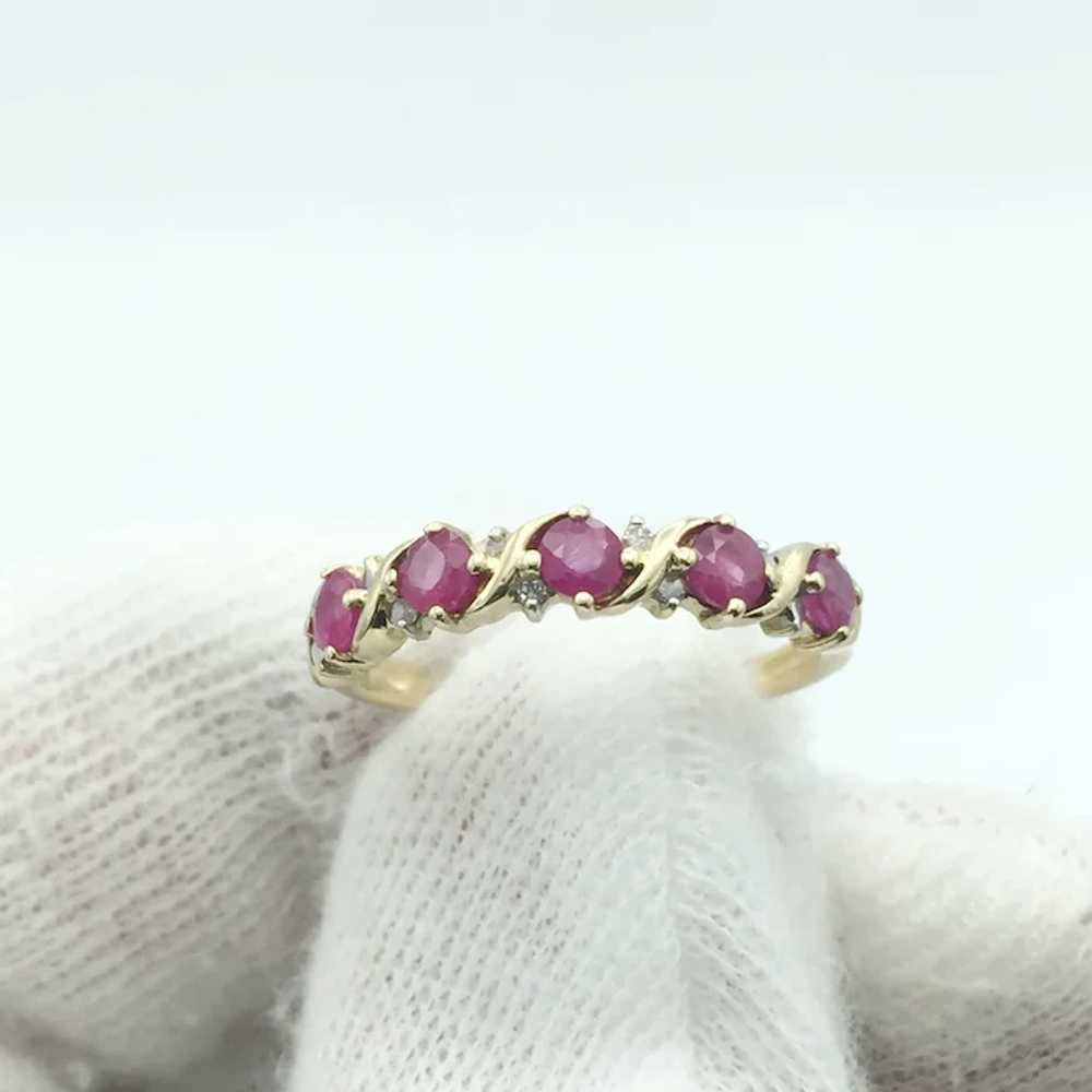 10K Ruby and Diamond Ring - image 5