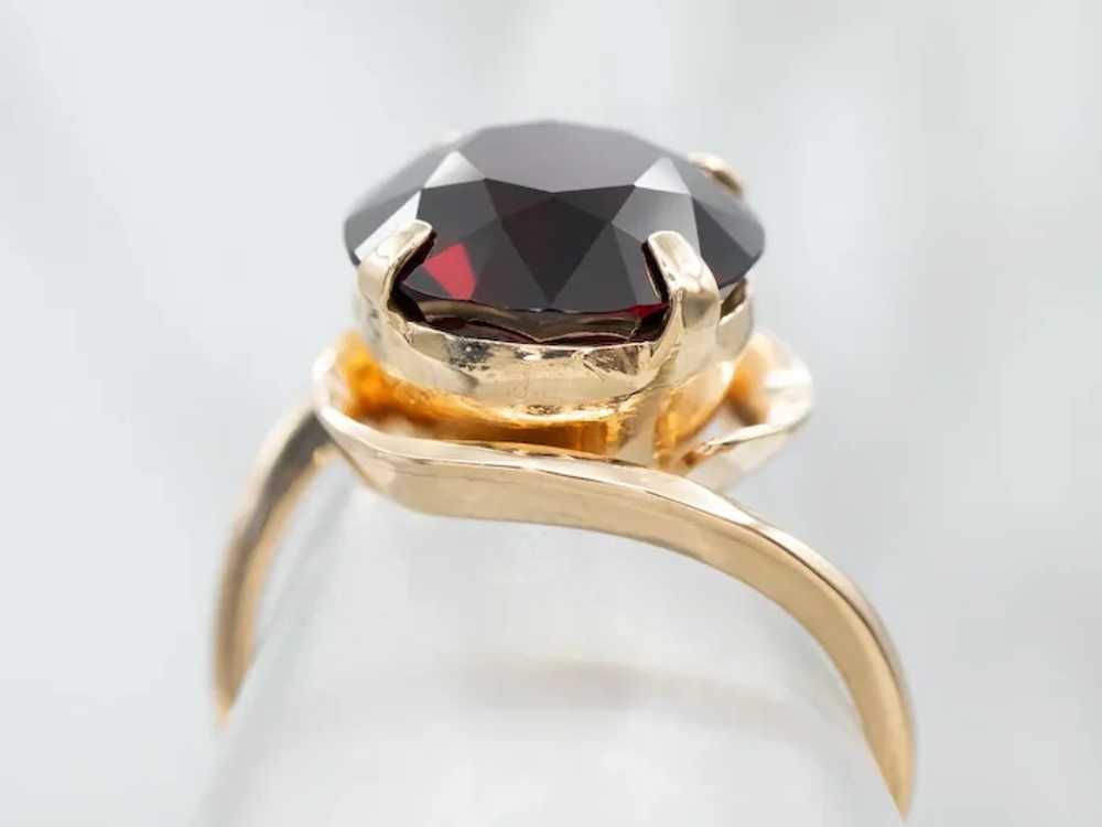 Classic Garnet Solitaire Bypass Ring - image 3