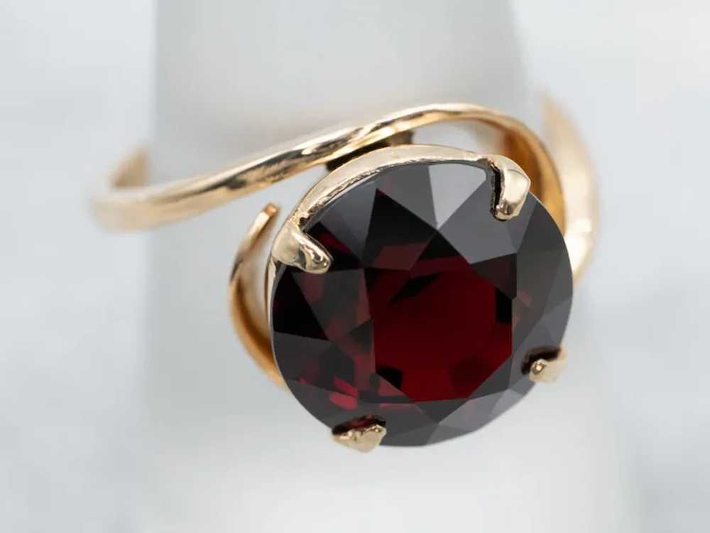 Classic Garnet Solitaire Bypass Ring - image 4