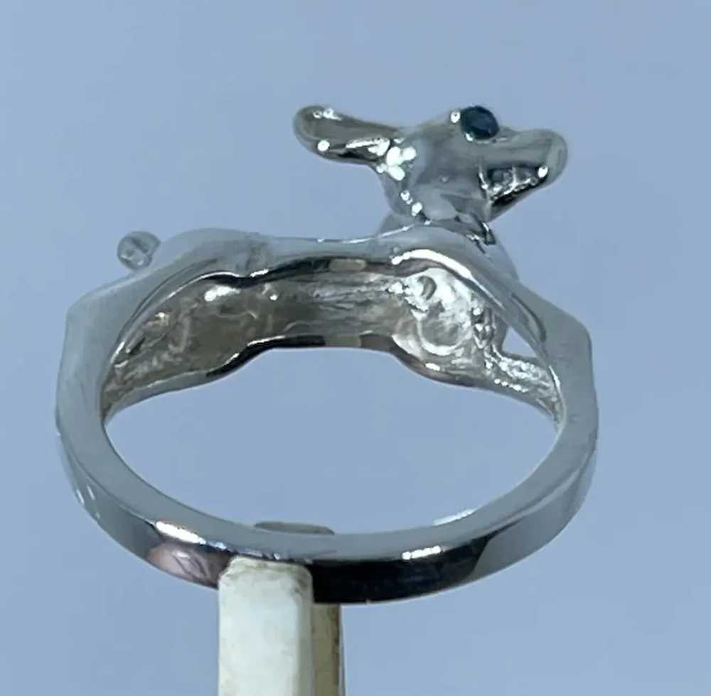 14k Blue Diamonds Deer  Ring, free resize - image 4