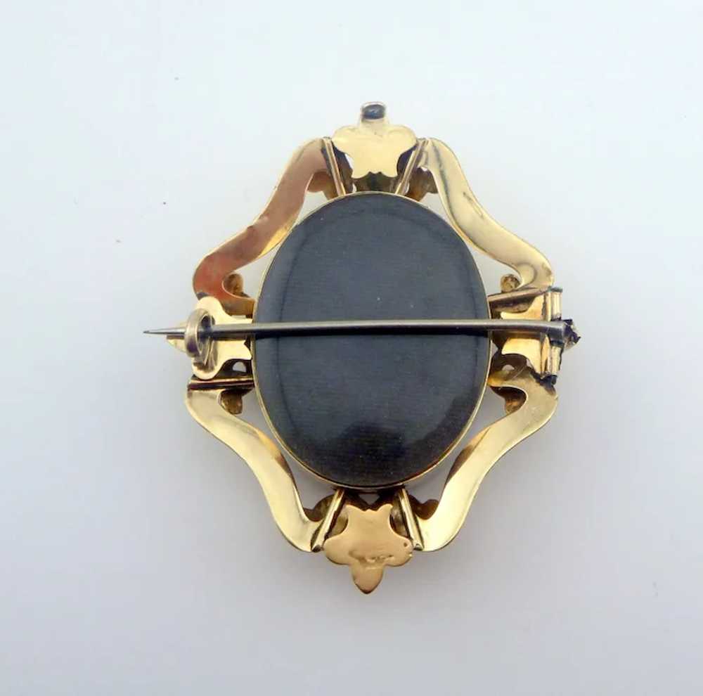 Unusual Antique Scottish Mourning Brooch Set With… - image 8