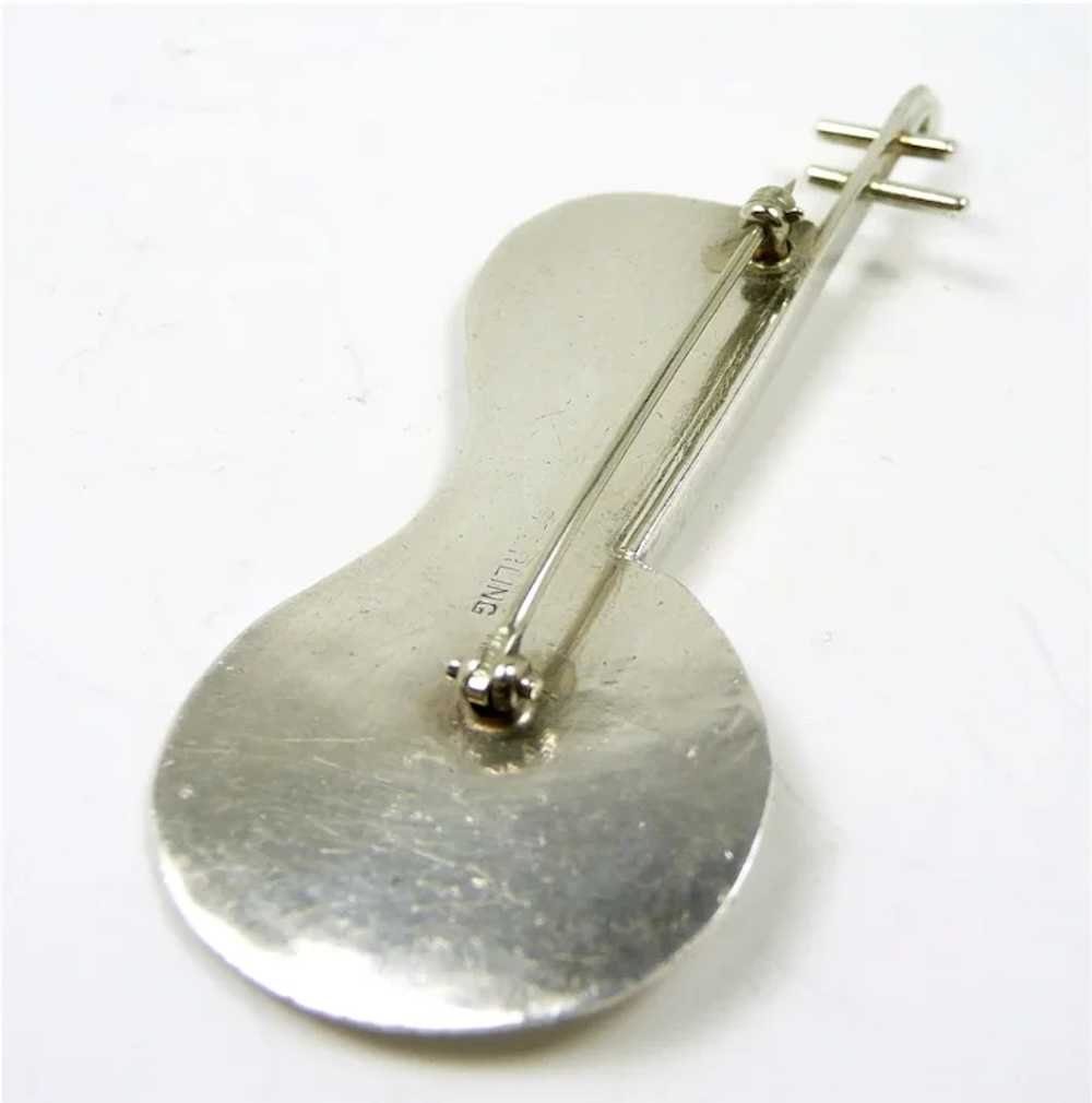 Musical Lobel Style Guitar Brooch c. 1960 - image 6