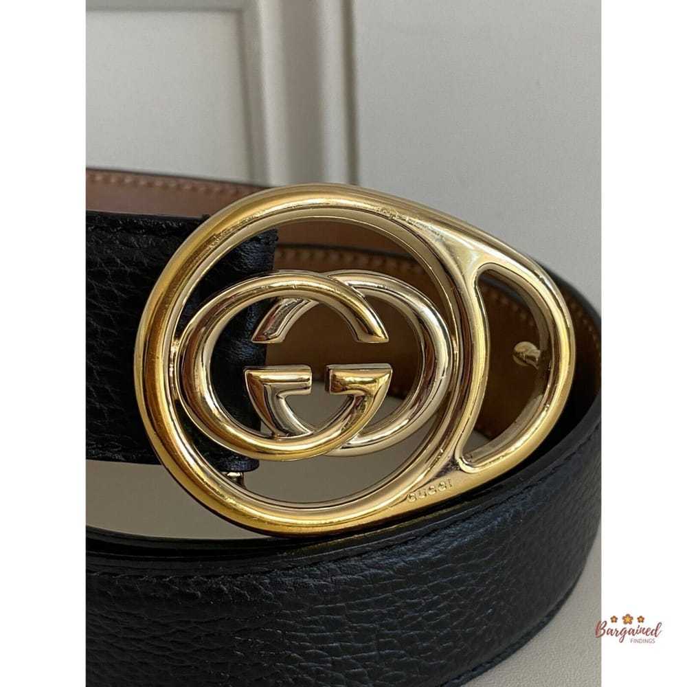 Gucci Interlocking Buckle leather belt - image 7