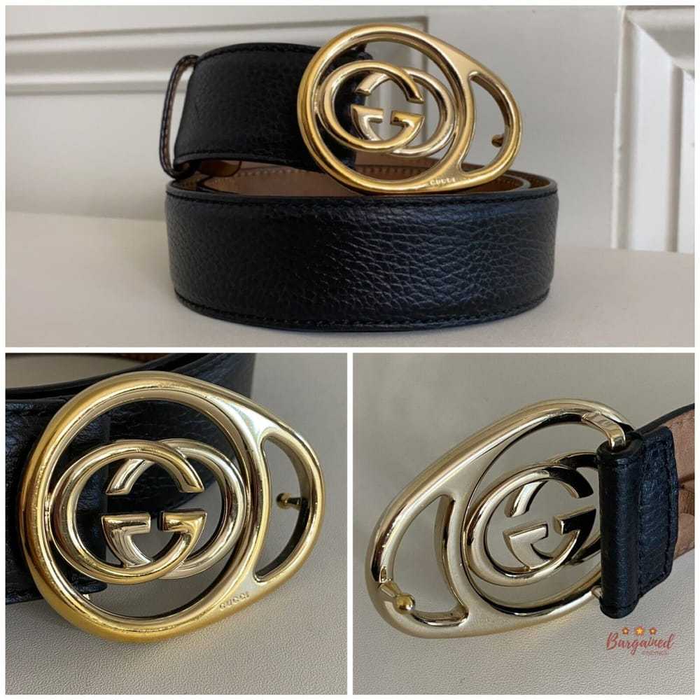Gucci Interlocking Buckle leather belt - image 8