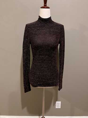 Bcbg Maxazria Black & red glitter mock turtleneck